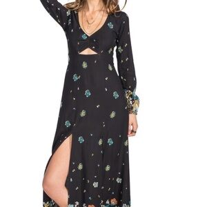 O'Neill Black Cheyanne Floral Printed Maxi Dress